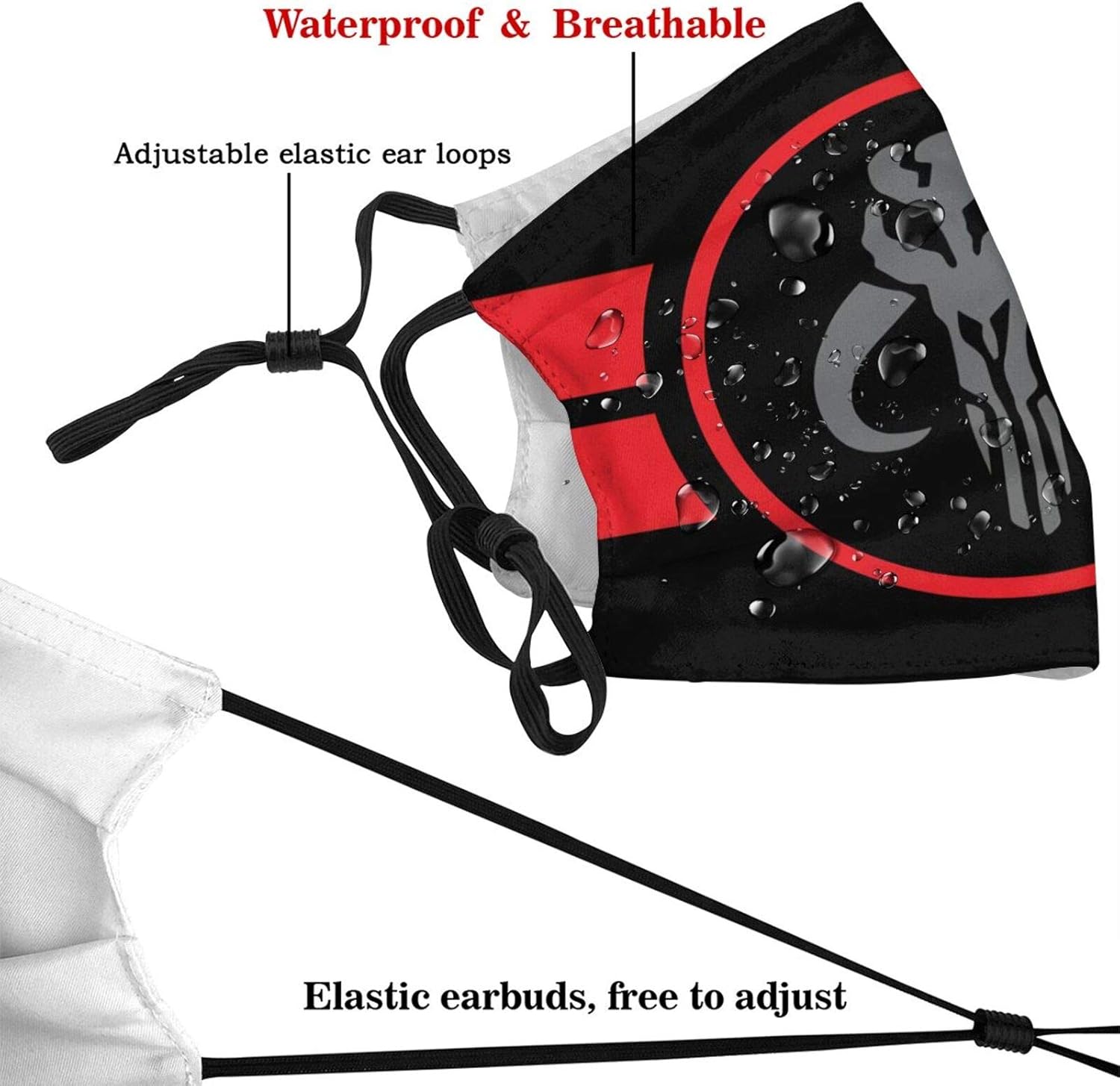 Kirito Beasley Mandalorian Logo Face Mask Washable and Reusable Outdoor Face Mask Balaclava Windproof Men's Women's Dustproof Mouth Cover with Adjustable Elastic Strap : Sports & Outdoors