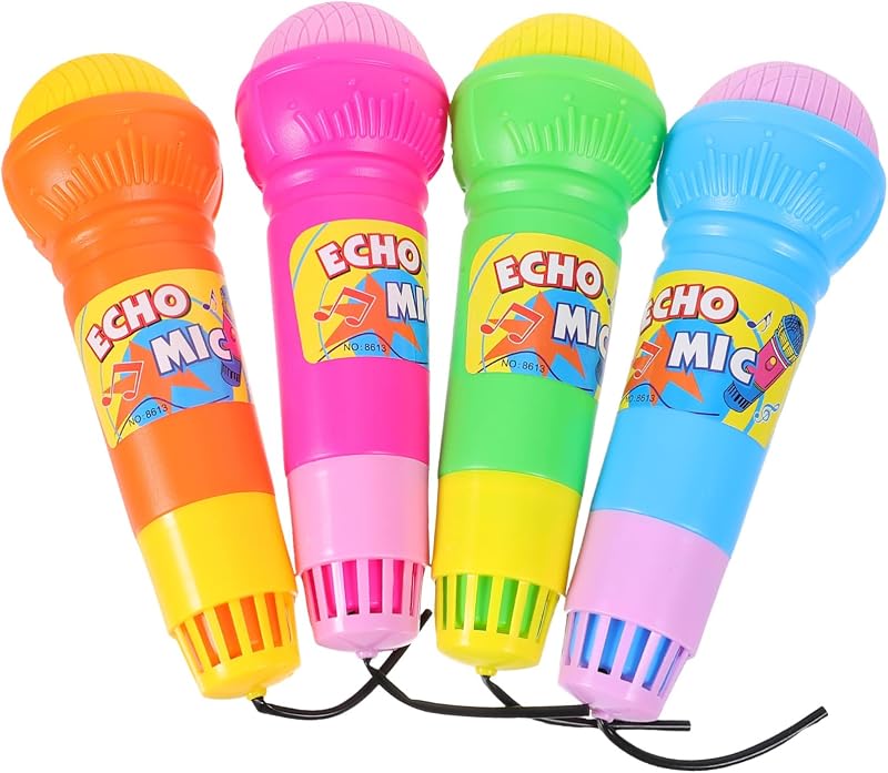 TOYANDONA 4pcs Echo Microphone Toy Kids Party Music Prop Plastic Child