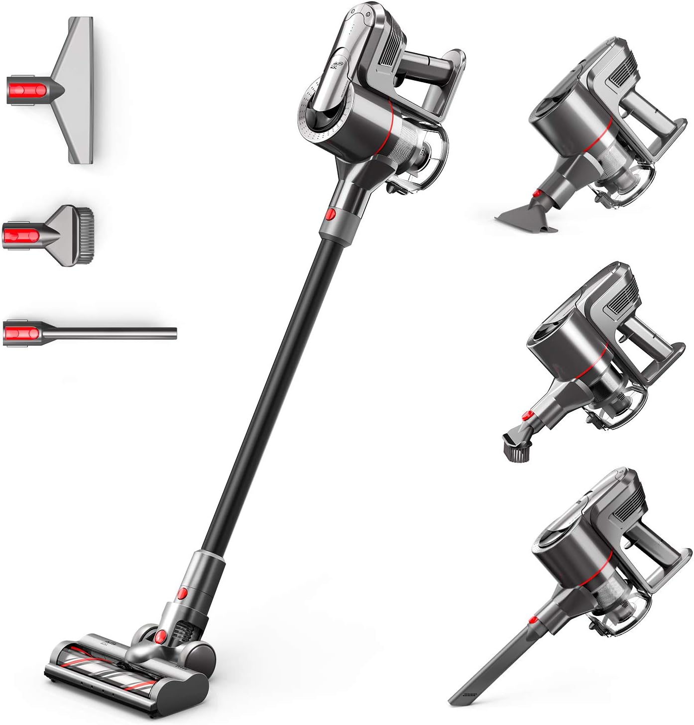 PUPPYOO T11 Handheld Cordless Vacuum Cleaner, Lightweight Compact Portable, 300W Brushless Motor, 2-Speed Cleaning Mode High Effiency and Ultra-Quiet, Multiple Filtering Deep Cleaning -