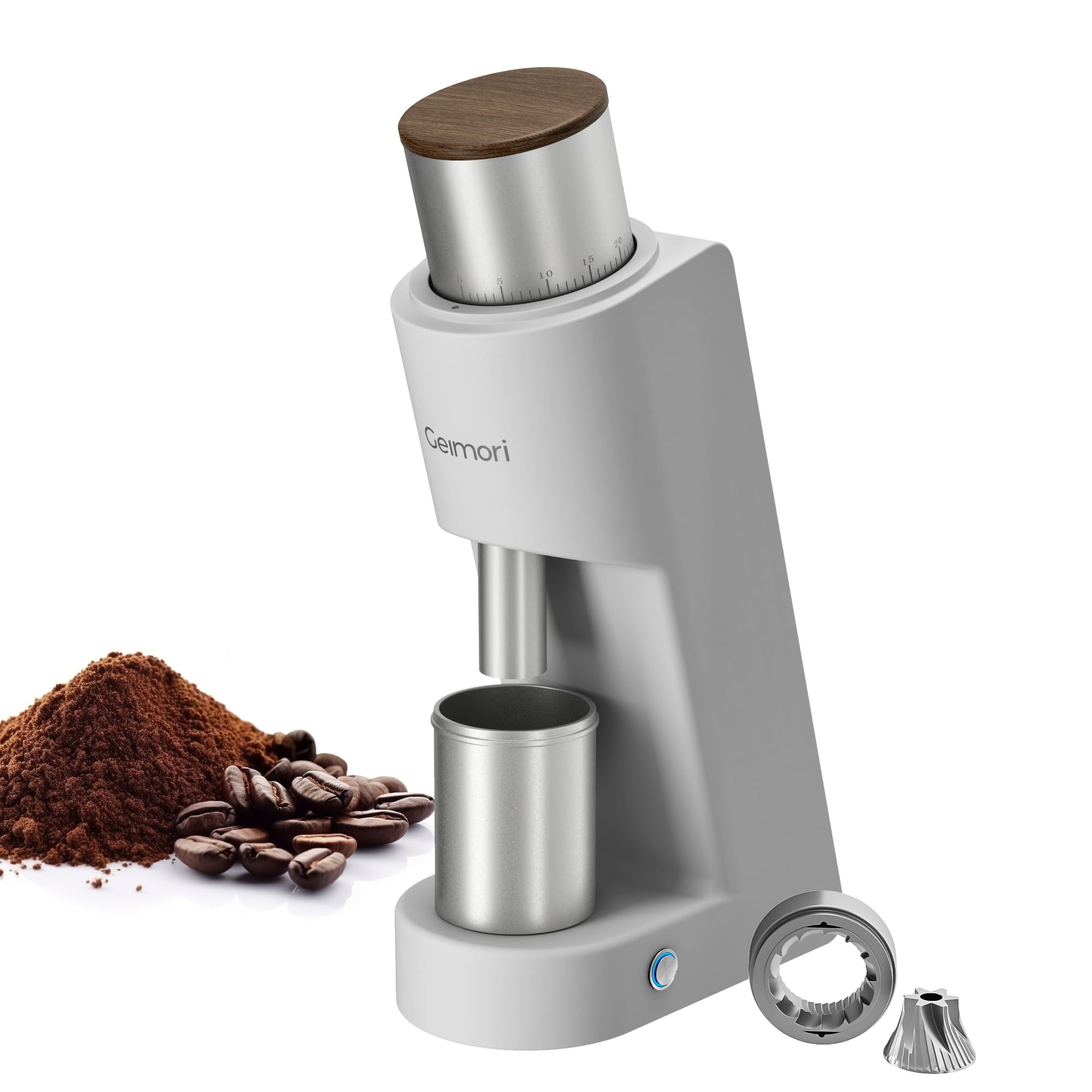 Photo 1 of Burr Coffee Grinder,Wirsh Electric Single Dose Coffee Grinder Geimori GU38 with 38mm 6-Core Conical Burr,Stepless Adjustment for Espresso,Drip,French Press,Cold Brew,Bellows Included.