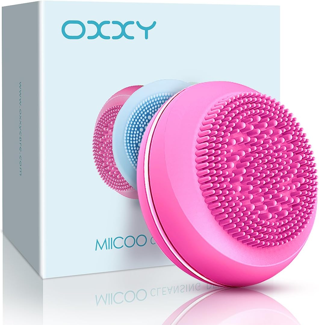 Luxury Mini Electric Facial Cleaning Brush,Sonic Rechargeable Waterproof Silicone Face Cleanser, Body and Face Scrubber Skin Microdermabrasion Exfoliator and Massager Skin Care Tool (pink)