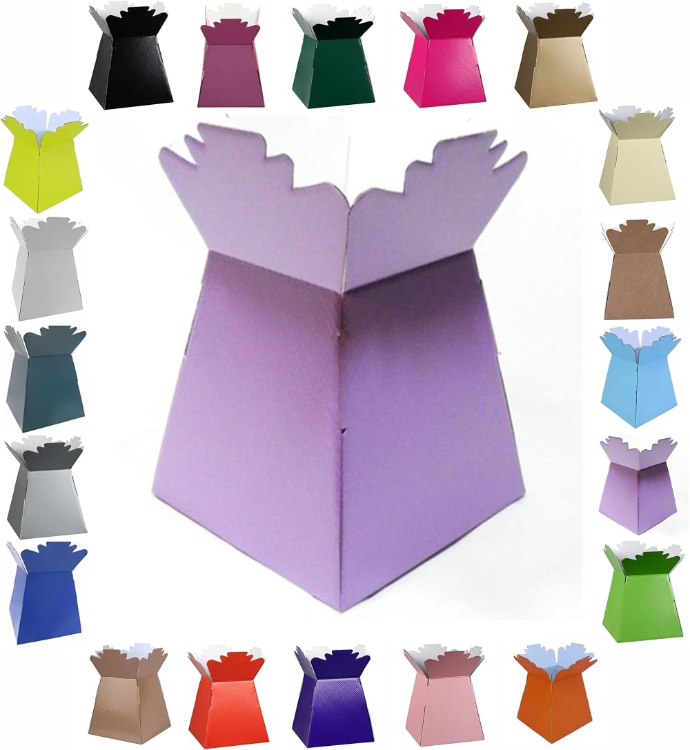 LARRYROO Glossy Vibrant Bouquet Box Lilac - Presentation Gift Box