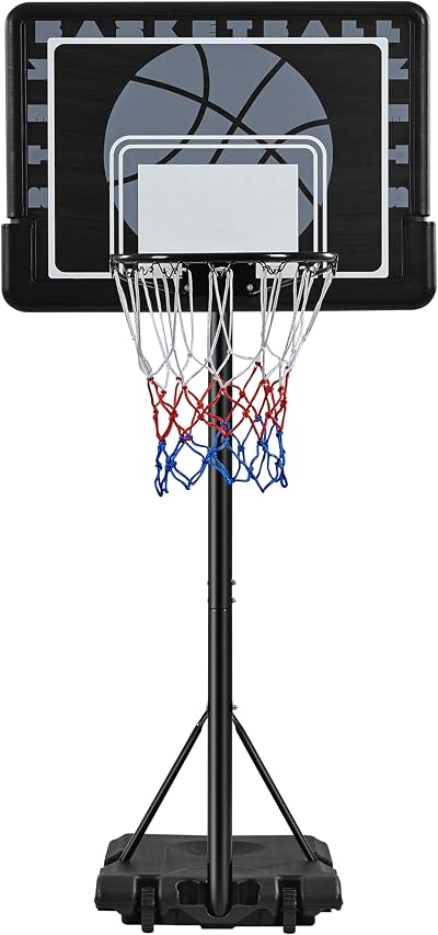 Yaheetech Portable Basketball Hoop Stand 7.7-8.7ft 32'' Backboard 2 Wheels
