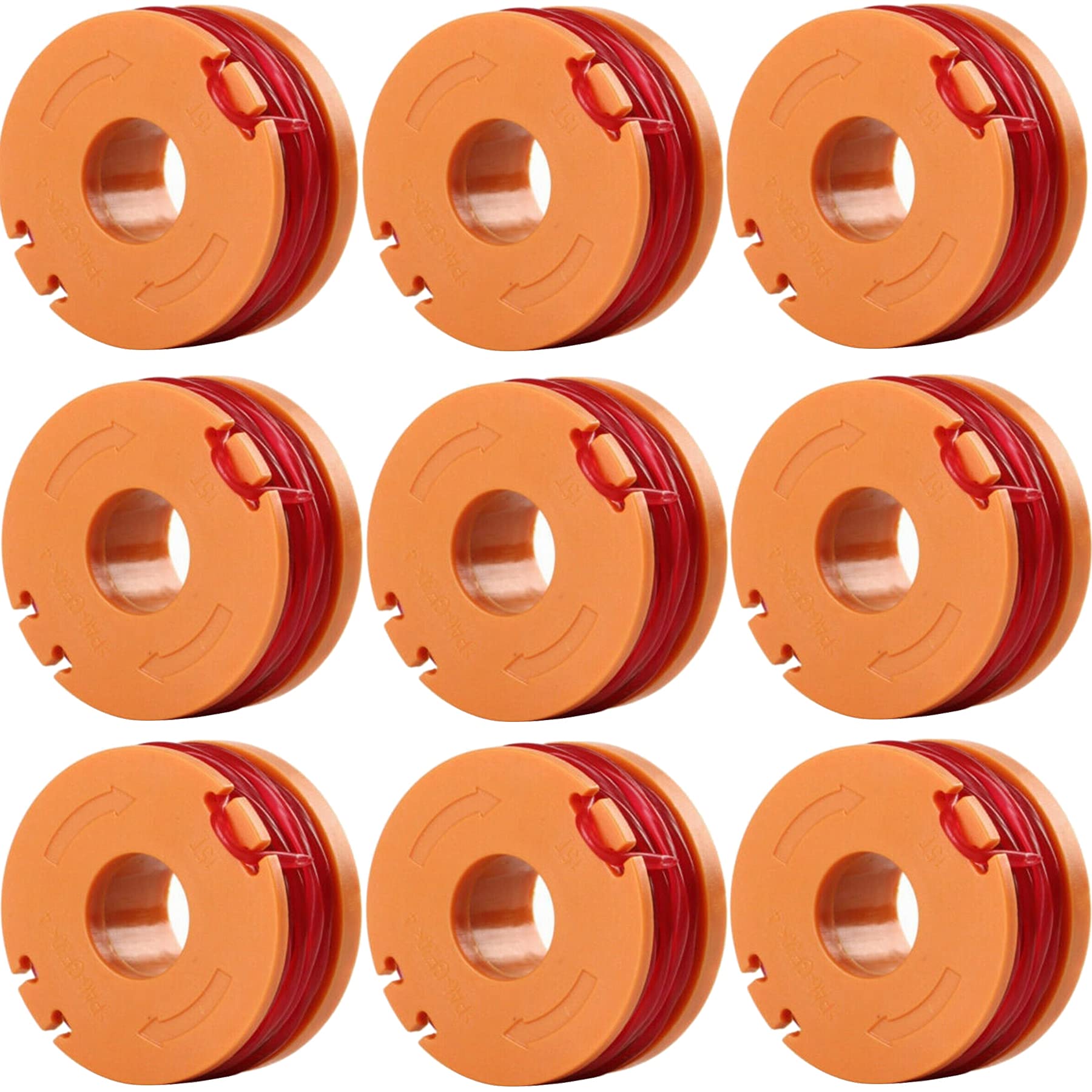 Odashen 9 Pack Line Spool Replacement for Worx Grass Trimmer WG150E WG154E WG155E WG157E WG160E WG163E WG166E WG167E WG169E / for Mac Allister MGTP18Li Strimmer 1.5mm 1x2.5m