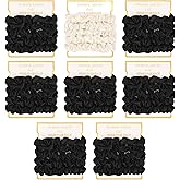 8 Pack Satin Scrunchies Hair Ties - Bachelorette Party Favors, Hair Accessories for Women, Bridesmaid Proposal Gifts (Ivory & Black)