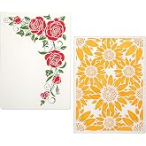 Elegaperma 2 Pcs 3D Rose and Sunflower Embossing Folder for Card Making DIY | Matelasse Embossing Folder,3D Embossing Folders for Card Making for DIY Scrapbooking,Arts Supplies,Decor