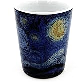 Starry Night Shot Glass Vincent Van Gogh Porcelain Wine Glass Dishwasher Safe Shotglass Art Print Floral Wiskey Cup Artistic Gifts for Dad Mum Birthday