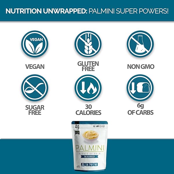 PALMINI MASHED | LOW-CARB, LOW-CALORIE HEARTS OF PALM MASH | KETO, GLUTEN FREE, VEGAN, AND NON-GMO | AS SEEN ON SHARK TANK | (12 OUNCE POUCH – PACK OF 1)