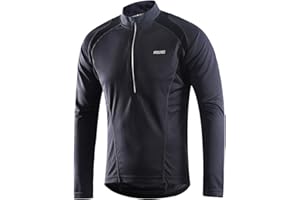 ARSUXEO Men's Half Zipper Cycling Jerseys Long Sleeves Mountain Bike Shirts 6031