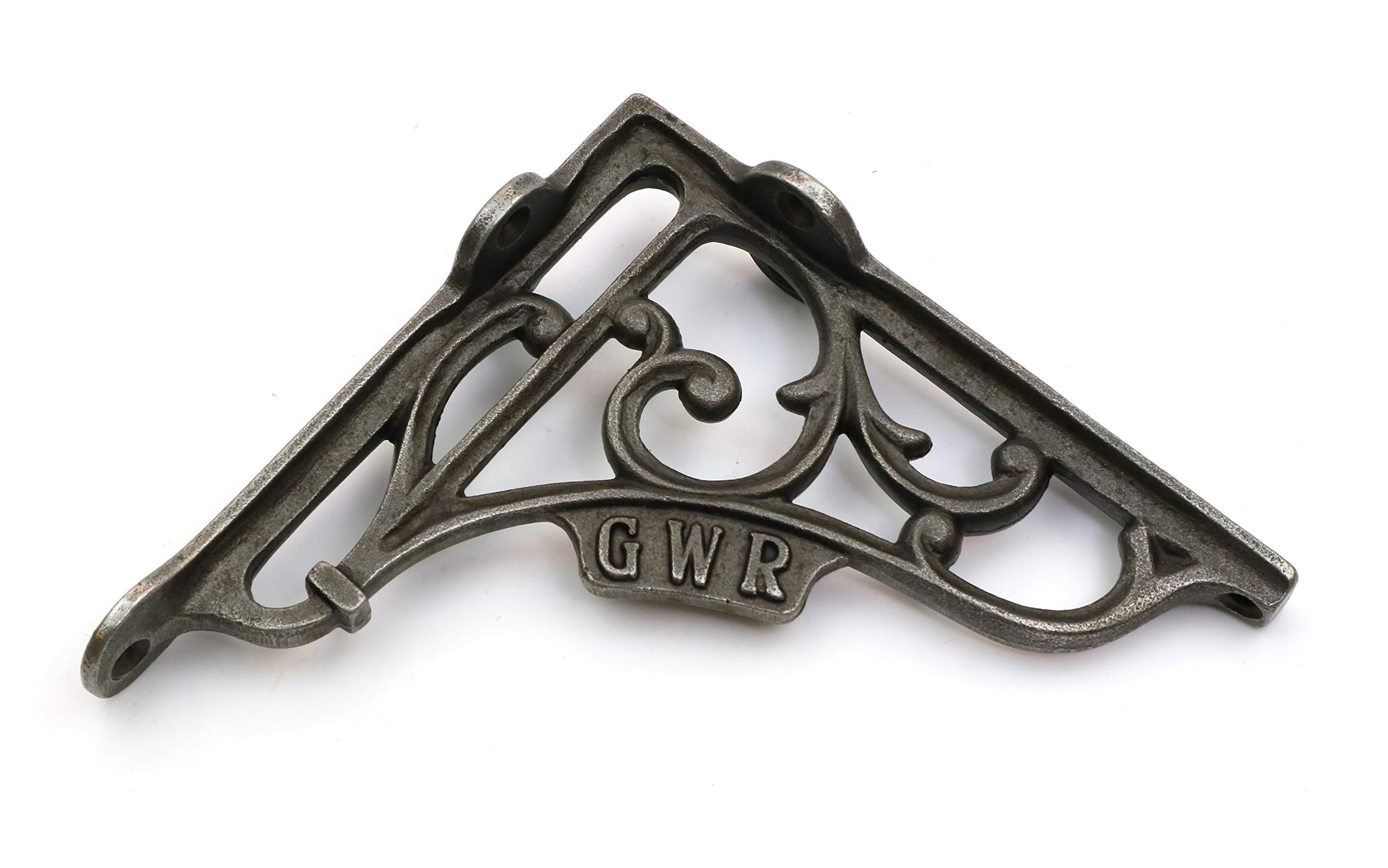 Pair of Shelf Brackets GWR Cast Antique Iron 125mm x 125mm / 5" x 5"