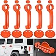 E-cowlboy Door Handle Cover Inserts+Tailgate Handle Cover+Recess Guard for 2007-2018 Jeep Wrangler JK JKU Sports Sahara Freedom Rubicon Unlimited Exterior Accessories (Orange 15PCS)