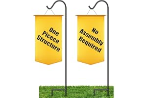 BEAU JARDIN 2 Pack Solid Shepherds Hooks 65 inch One Piece Structure No Assembly Required Shepards Hooks Heavy Duty for Outdoor Garden Plants Lanterns Bird Feeders 1/2in Thick Metal ShepherdHook51