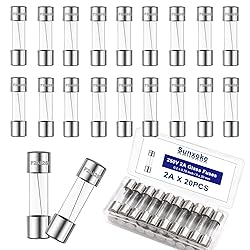 Sunxeke 20PCS F2AL250V 5 x 20mm Fast Blow Glass