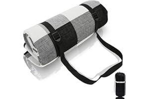 Powermach 59”x 79”,79”x 79”,Extra Large 79”x 118”,118”x 118” Fringe Tassels Plaid Picnic Blanket - Waterproof, Foldable,Perfect for Camping, Park, Beach