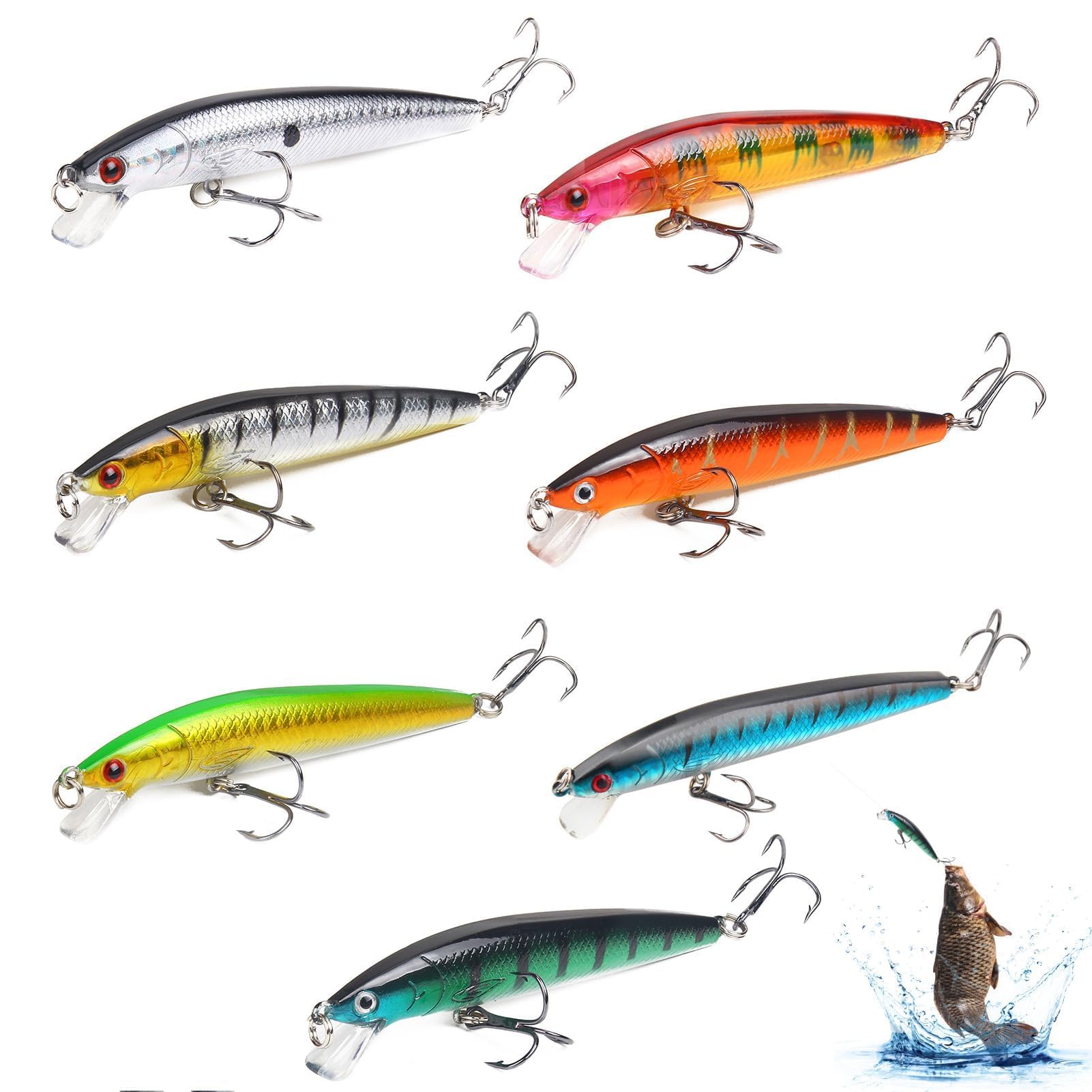 Fishing Lures,Swimbait Lures,Pre-Rigged Soft Fishing Lures,Durable,Well-Made and Easy Catching,Suitable for Saltwater Freshwater Fishing,Family Fishing(Multicolour)