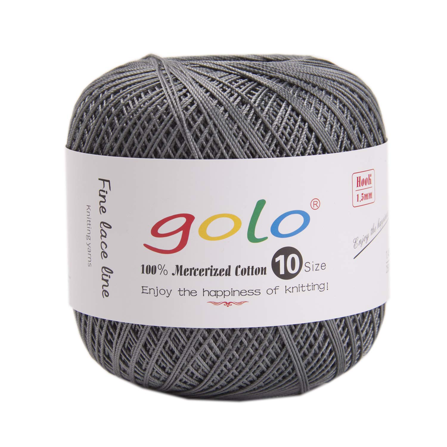 golo Crochet Thread Size 10 Yarn for Hand Knitting Crochet Yarn (Black Silver) — image 1