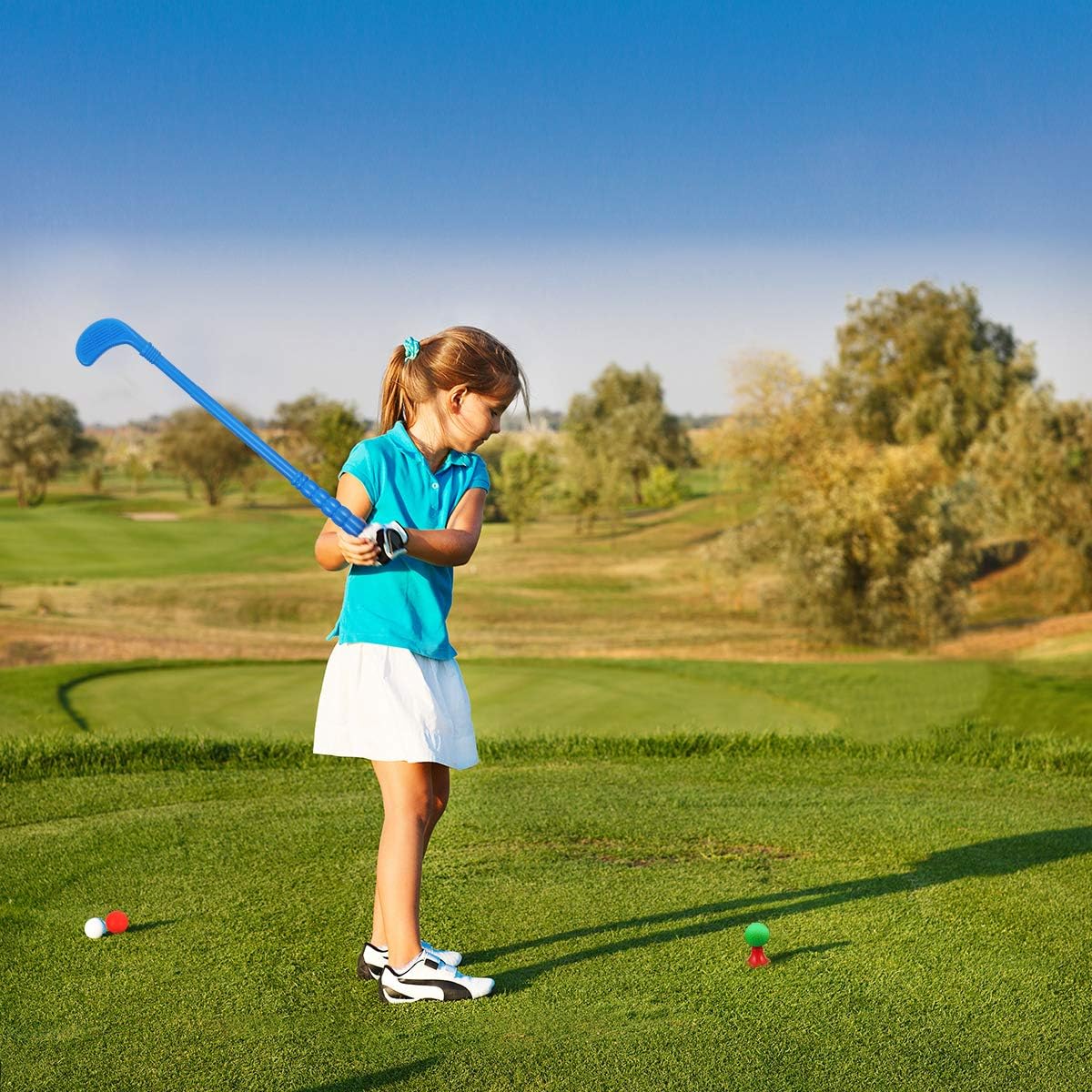 LIOOBO Golf Clubs Set Toy Golf Kit Suits Sport Playing Toys for Kids Boys Girls Indoor Outdoor Christmas Birthday Gift: Sports & Outdoors