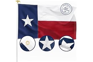 XIFAN Premium Texas State Flag 3x5 Outdoor, with Embroidered Stars/Sewn Stripes/4 Stitch Hemming, Heavy Duty 210D Nylon Strongest Longest Lasting - Vibrant Print Waterproof