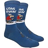 Urban Peacock Men's Novelty Fun Dress Socks - (Gone Fishing, 1 Pair)