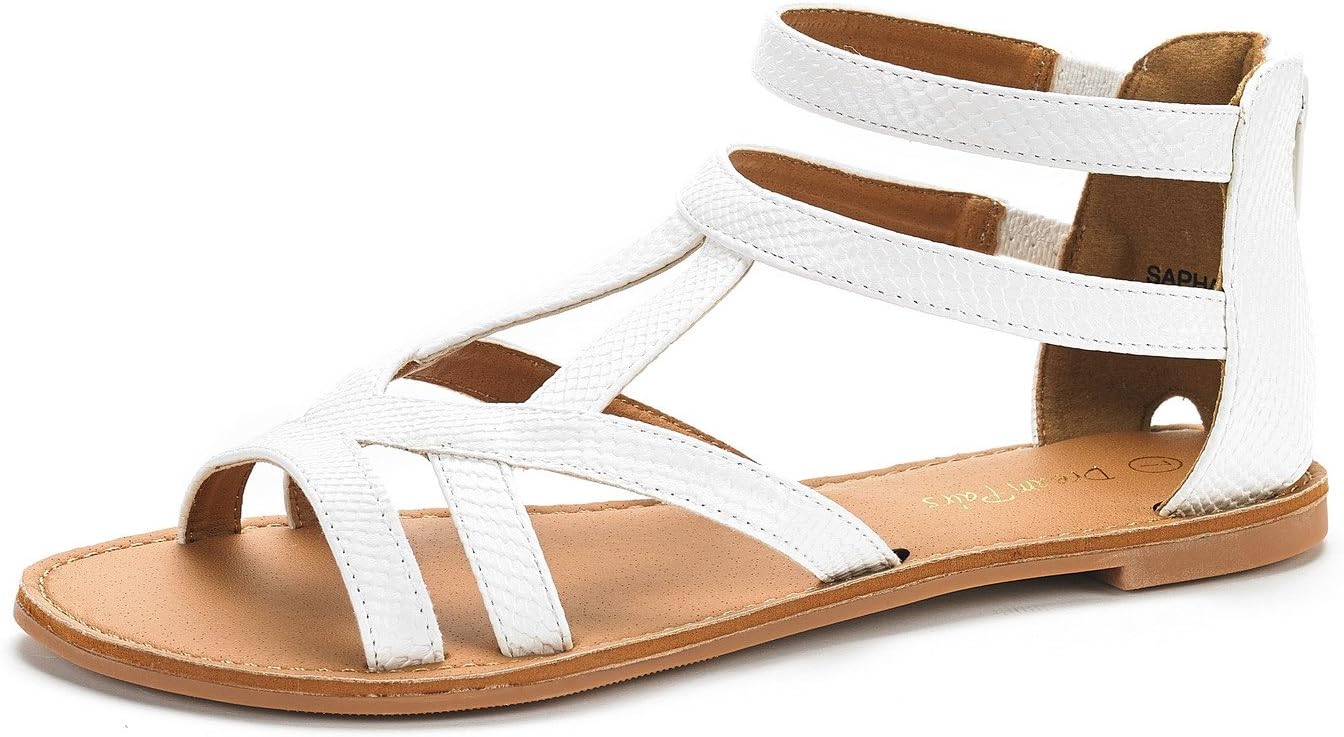 DREAM PAIRS Women's Summer Trendy Print Gladiator Flat Sandals