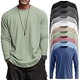 Velvelhall 10 Pack Men Big and Tall Cotton Shirts Long Sleeve Tops