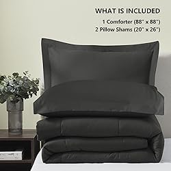 CozyLux Queen Comforter Set - Dark Grey Comforter
