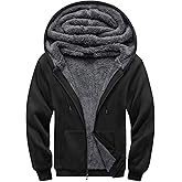 SCODI Hoodies for Men Heavyweight Fleece Sweatshirt - Full Zip Up Thick Sherpa Lined Hooded Sweatshirts