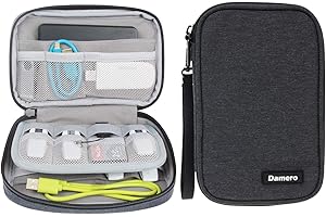 Damero External Hard Drive Case, Waterproof Travel Carrying Case for SD Cards, Power Banks, Memory Cards, USB Flash Drive(Sma