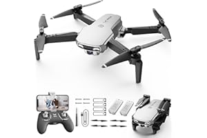 NEHEME NH525 Drone with 1080P HD Camera for Kids, Foldable Mini Flying Toys Christmas Gifts for Boys Girls, RC FPV Drones Helicopters for Adults, One Key Start, 2 Batteries, Upgraded Version, Silver