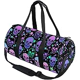 MNSRUU Duffel Bags Stars Purple Skulls Sports Gym Bag Travel Luggage Overnight Bags for Men Women Duffel Bags for Traveling