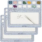 BENECREAT 3Pcs 11.8x9.4inch Rectangle Felt Bead Design Boards, Felt Beading Mat with A-N Grids Beads Tray Bead Pads for Art Crafts Jewelry Making Beading Supplies, 6mm Thick