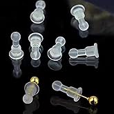 Meniala Impenetrable Soft Big-Long Earring Backs, 50pcs, TPE Medical Grade, Fits All Types of Earrings (Pillar Ball)
