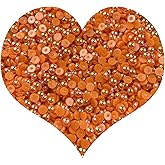 1000pcs 5mm Half Pearl Beads Flatback Pearl Beads Half Round Plastic Pearls for Crafts Scrapbooking Embellishment Nail Art(Orange AB)