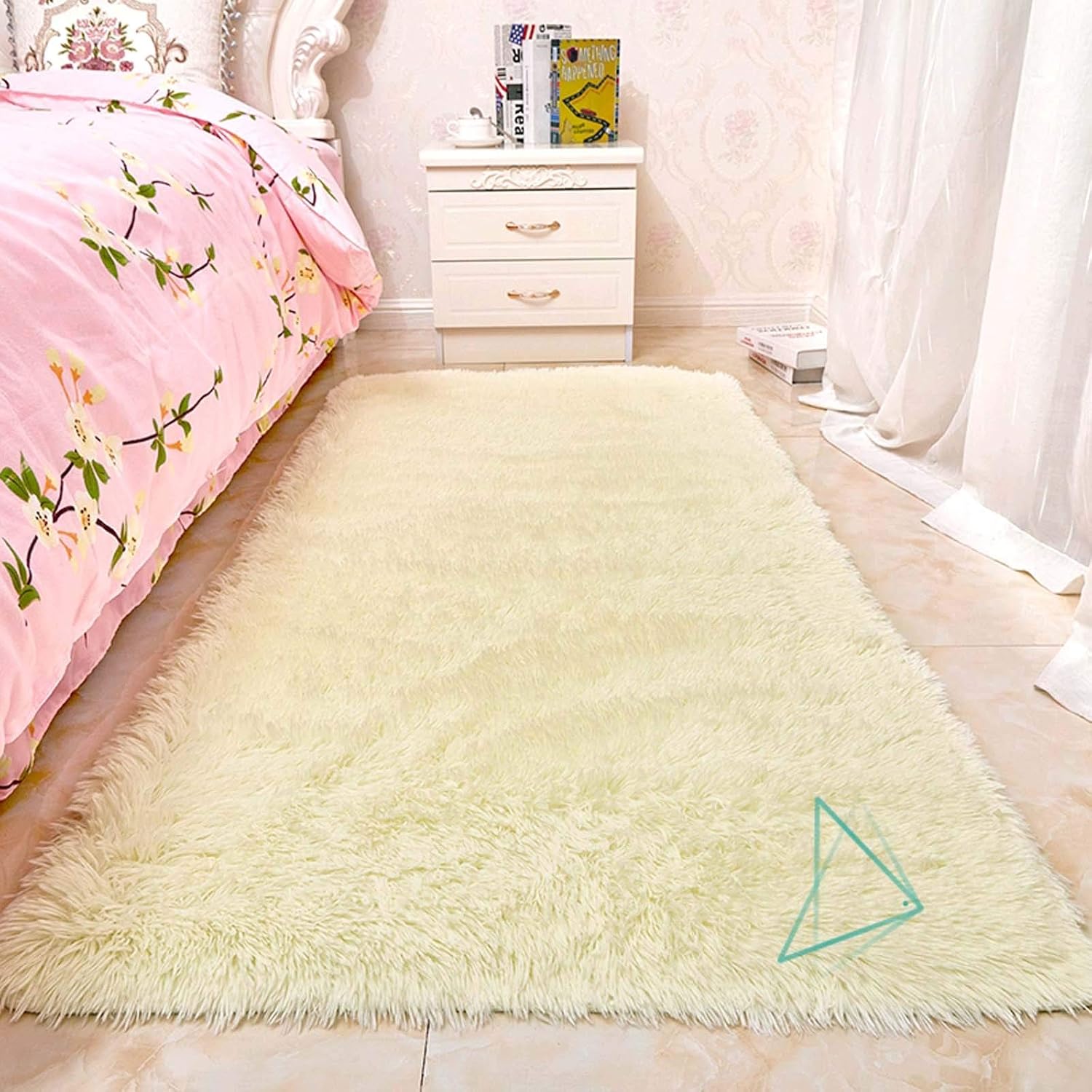 SAFAJINHH Ultra-Lujoso Alfombra,Alfombra de Pelo Largo Alfombra de Lana