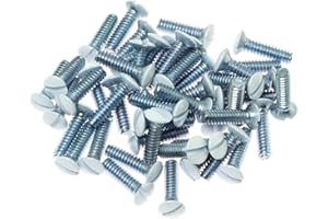 Maxmoral 50pcs Wallplate Screws Replacement Wall Plate Mounting Screws White 14mm(1/2")