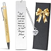 Fathers Day Gift, Dad Birthday Gift – Inspirational Bookmarks for Men with Motivational Pen, Perfect Gifts for Dad from Daughter or Son, Metal Bookmarks for Book Lovers