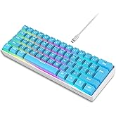 Snpurdiri 60% Wired Gaming Keyboard, 61 Keys RGB (Blue) | Small Ultra-Compact Backlit 60 Percent Gaming Keyboard for PC/Mac Gamer, Typist, Travel, Easy to Carry on Business Trip