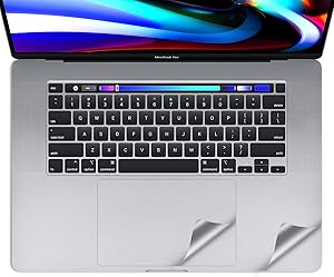 LENTION Palm Rest Cover for MacBook Pro (16-inch, 2019) with Thunderbolt 3 Ports, Protective Vinyl Decal Skin Sticker with Trackpad Protector (Silver)