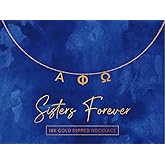 Sorority Shop Alpha Phi Omega Necklace — APO Name Necklace, 18K Gold Plated Sorority Gifts Necklace, Long-Lasting Alpha Phi Omega Gifts for Women
