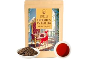 WT WEETEE Emperor's Pu-erh Tea, 228g Puerh Loose Leaf Tea, Aged Fermented Chinese Yunnan Dark Tea, Deeply Aromatic • Smooth & Full-Bodied