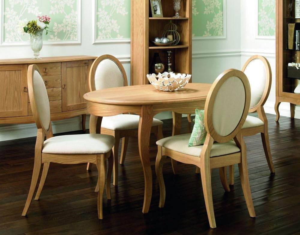 Bentley Designs Amore Oak Dining Table with 4 Chairs 90205/9020UPH4 Amazon.co.uk Kitchen & Home