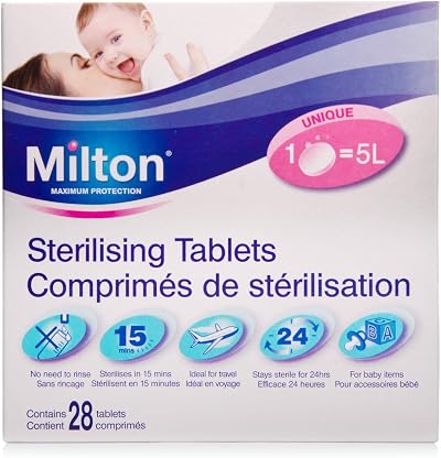 MILTON 4X Sterilising Tablets 28 Count Baby Bottle Steriliser Grade