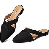 Rekayla Women's Mules Closed Pointed Toe Flats Backless Loafers Shoes for Women
