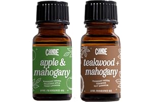 CE CRAFT CANDECraftCo Premium Fragrance Oil – Diffuser Oils Fragrances Scented for Home, Candle Soap Making Supplies, Aromatherapy Blends for House (0.34 Fl Oz) (2-Pack, Teakwood & Mahogany + Apple & Mahogany)