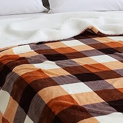 SOCHOW Buffalo Plaid Sherpa Fleece Throw