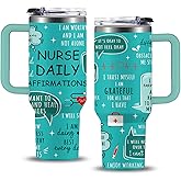 Nurse Gifts for Women Men, 40oz Nursing Tumbler with Nurse Daily Affirmations, Nurses Appreciation Gift, LPN RN Gift for Nurses Practitioner, Nursing Gifts for Birthday School Graduate Christmas