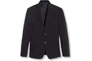 Calvin Klein Boys' Bi-Stretch Blazer Suit Jacket, 2-Button Single Breasted Closure, Buttoned Cuffs & Front Flap Pockets