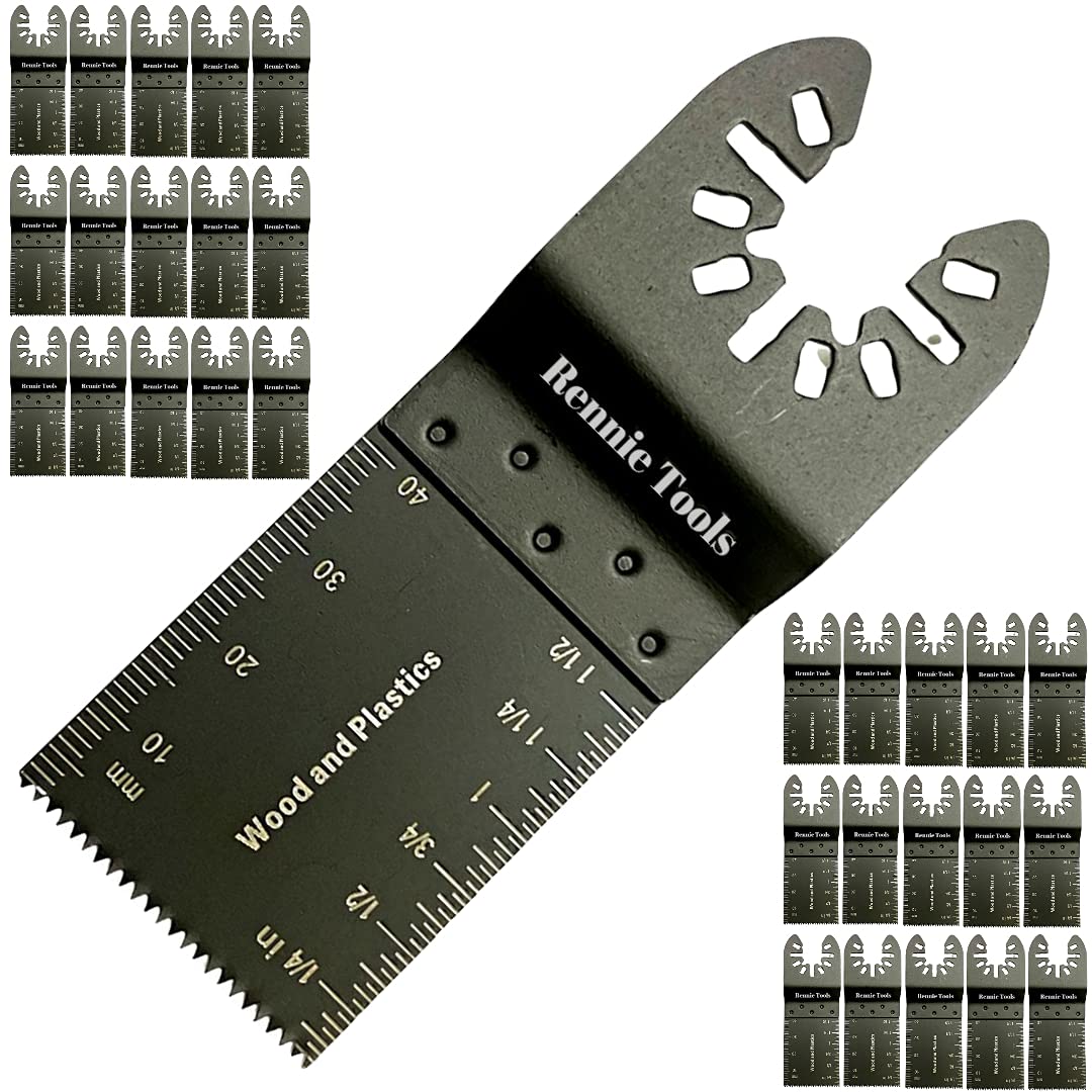 Rennie Tool Company - Pack of 30 - Oscillating Multi Tool Blades Set Compatible with Dremel Fein Multimaster Makita Etc. Wood Cutter Saw Blades
