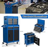 TANGZON Lockable Tool Cabinet Rolling Tool Chest Combo with Wheels view 5