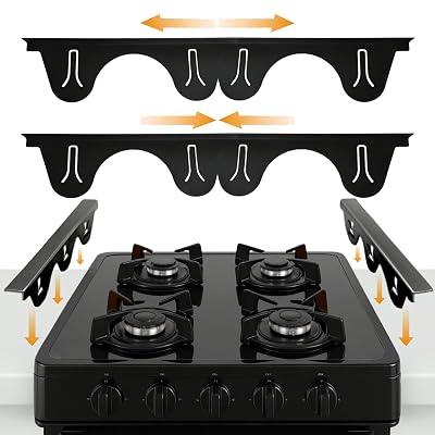 Linda’s Essentials Stainless Steel Stove Gap Covers (2 Pack) Adjustable Length 13.8" to 27.5" Stove Gap Covers Stainless Steel, Steel Adjustable Stove Gap Covers, Counter, Oven & Stove Gap Filler